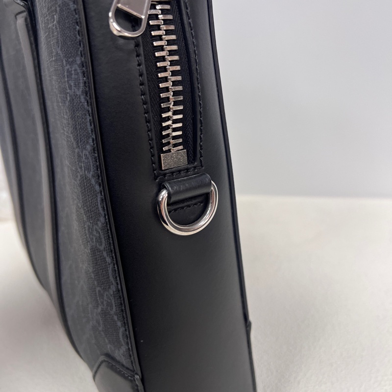 97新Gucci古馳黑色老花公文包 黑標035-7