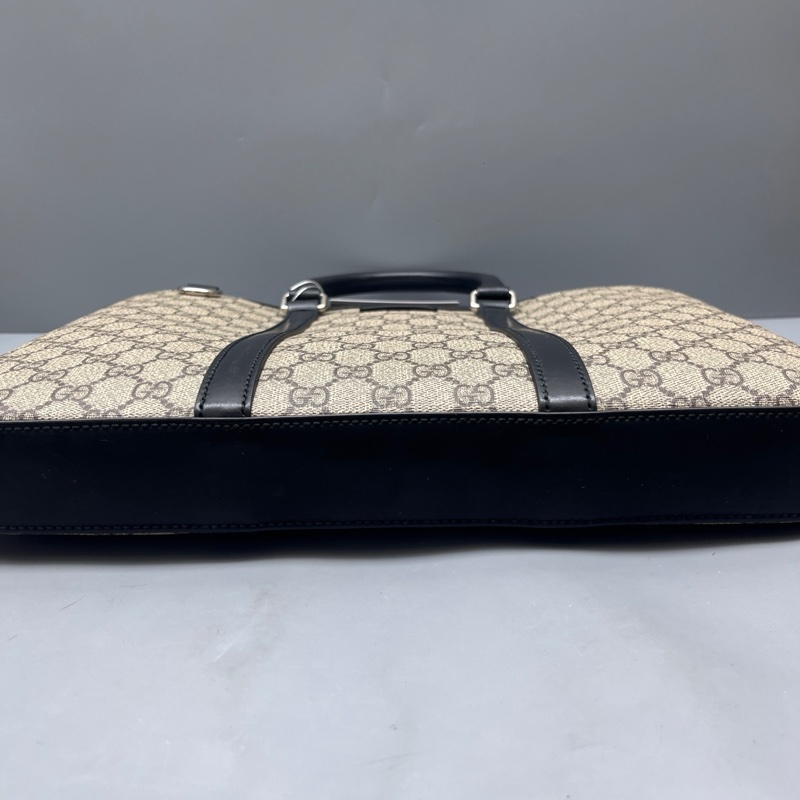 GUCCI 98新 老花拼皮公文包 尺寸36*28 無附件-2