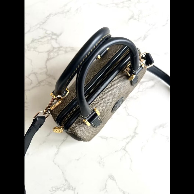 LA LUNE-絕版中古包 Fendi迷你拼皮波士頓包 斜背包 側背包 單肩包 二手-3