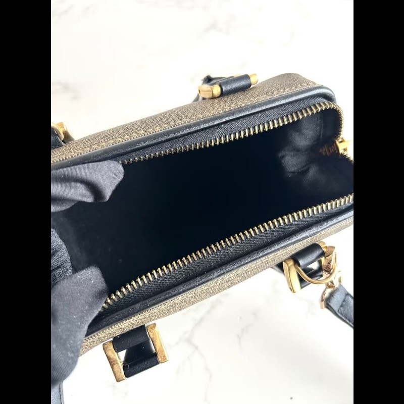 LA LUNE-絕版中古包 Fendi迷你拼皮波士頓包 斜背包 側背包 單肩包 二手-6