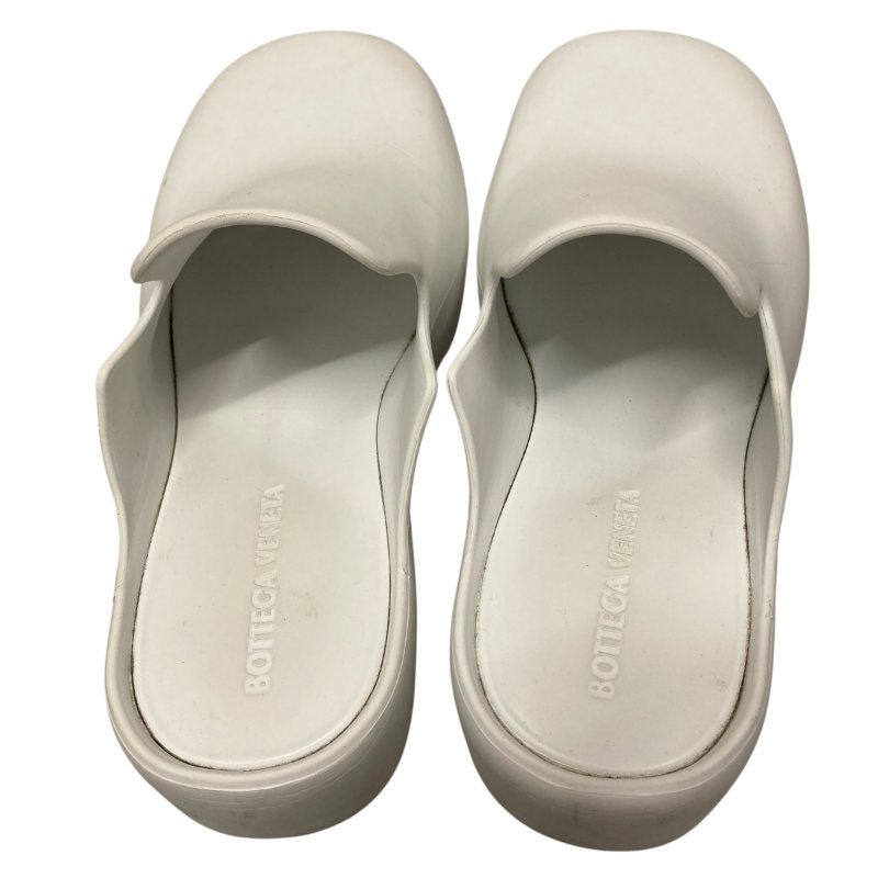BOTTEGA VENETA 厚底矽膠拖鞋 白色 35號-4