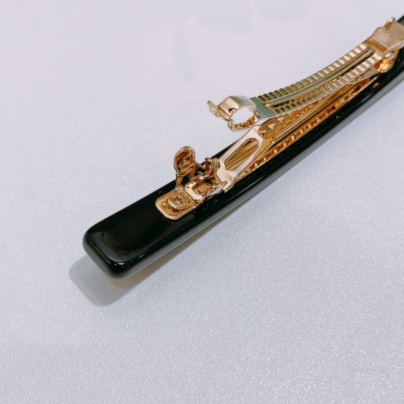 TW4770 MiuMiu 髮夾 黑色Long Logo Hair Clip Black-5