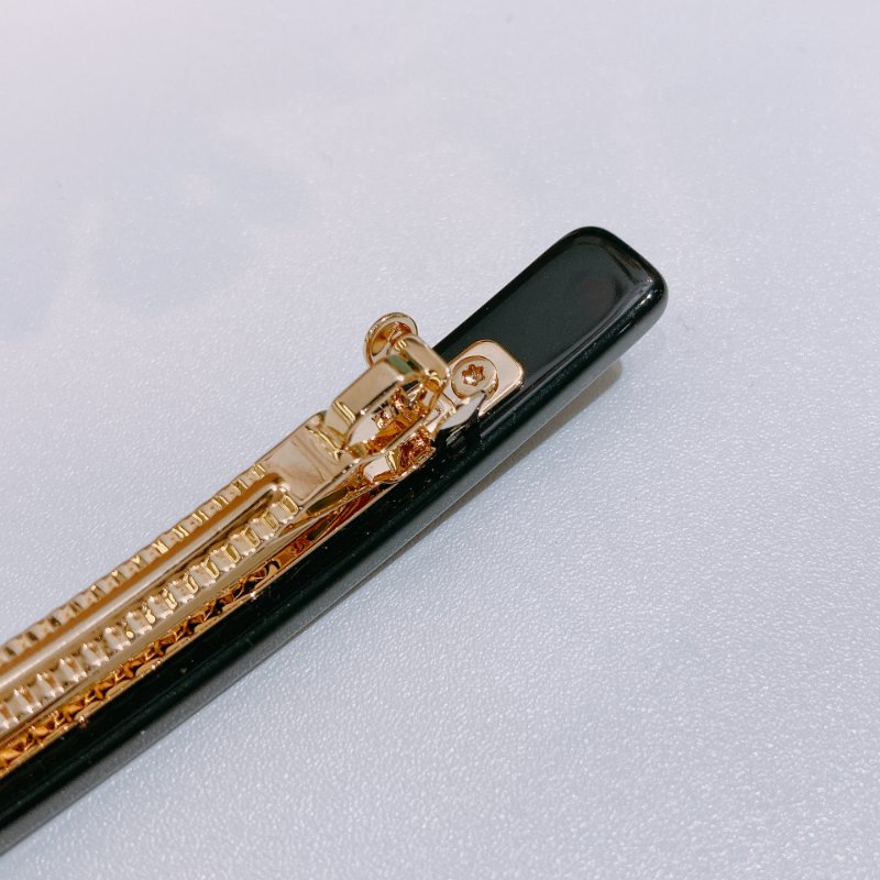 TW4770 MiuMiu 髮夾 黑色Long Logo Hair Clip Black-8