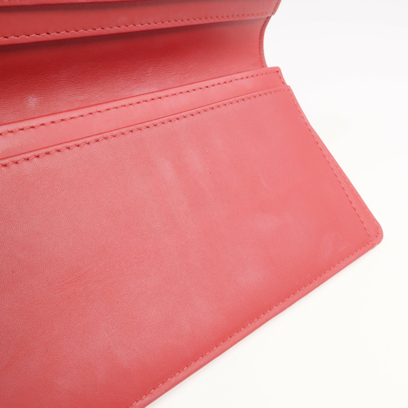 CHANEL 牛皮皮革Boy Long Wallet銀扣長錢包-9