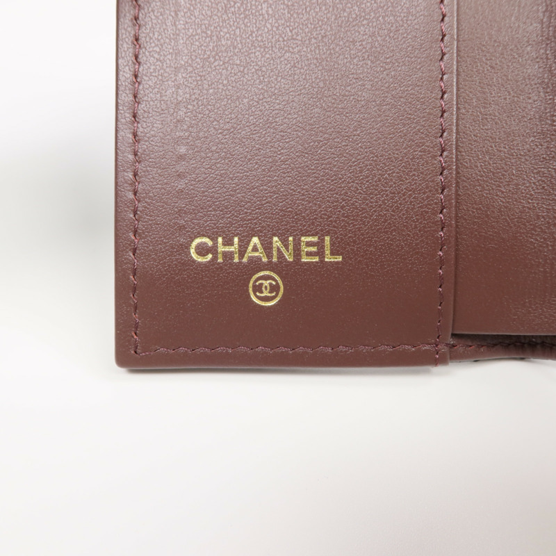 CHANEL 牛皮皮革Classic Small Flat Wallet金扣錢包-7