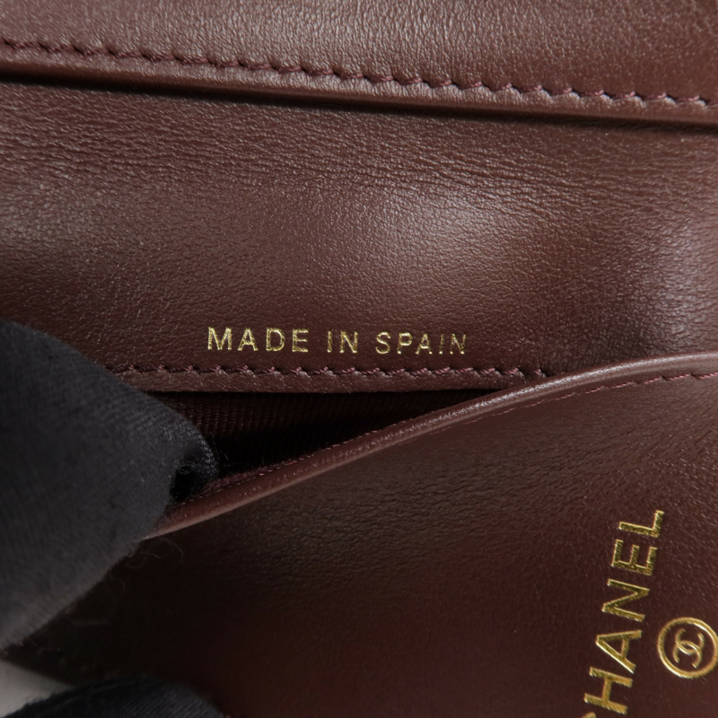 CHANEL 牛皮皮革Classic Small Flat Wallet金扣錢包-8