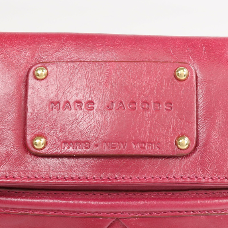 MARC JACOBS 牛皮皮革Pouch金扣手拿包-9