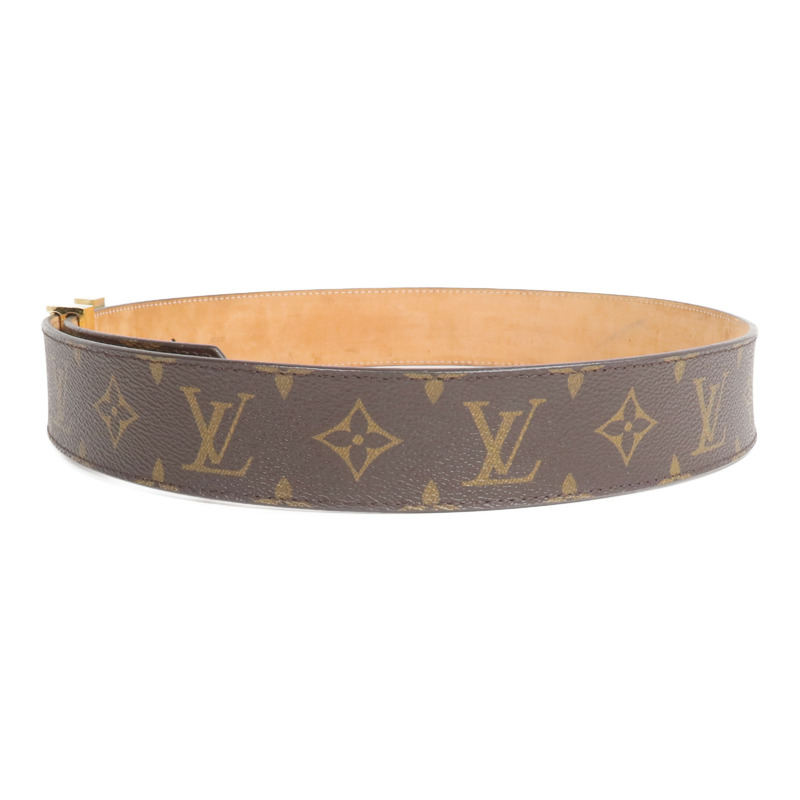 LOUIS VUITTON Monogram Initiales Belt金扣皮帶-1