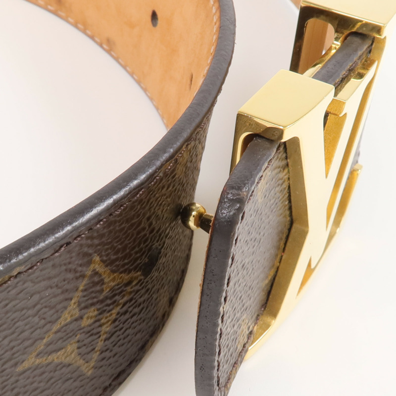 LOUIS VUITTON Monogram Initiales Belt金扣皮帶-4