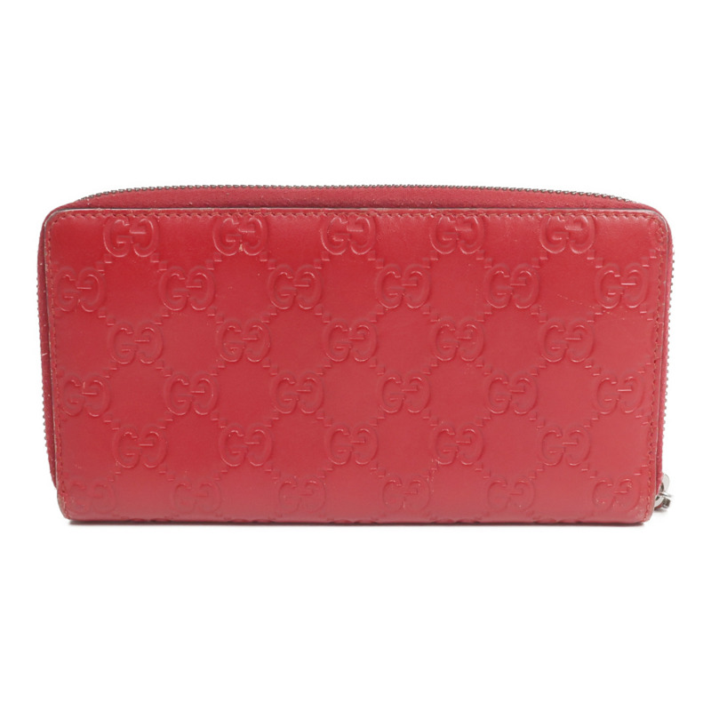 GUCCI 牛皮皮革Zipper Long Wallet銀扣長錢包-1