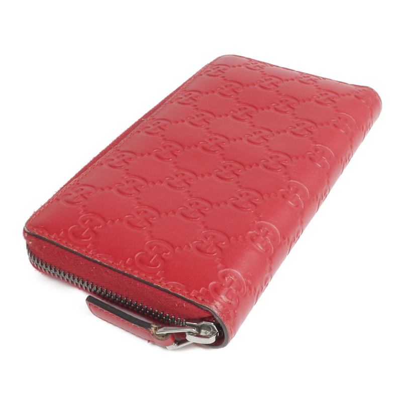 GUCCI 牛皮皮革Zipper Long Wallet銀扣長錢包-3