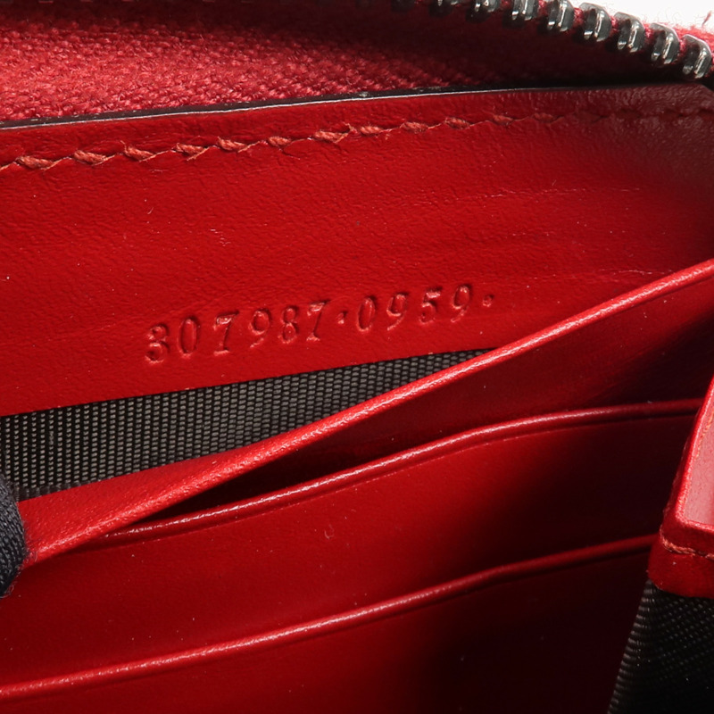 GUCCI 牛皮皮革Zipper Long Wallet銀扣長錢包-9