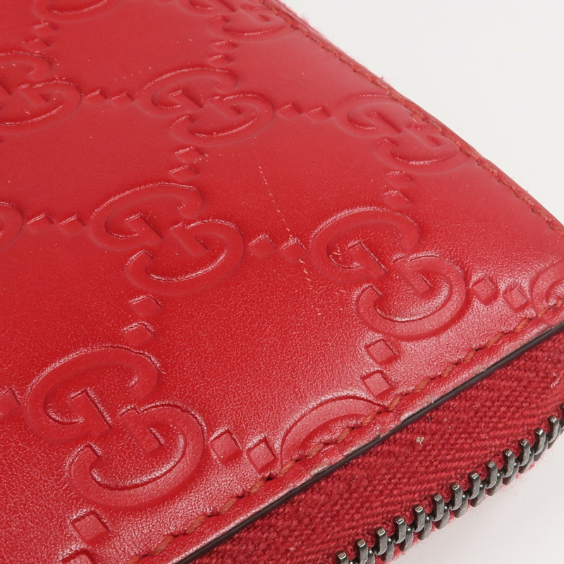GUCCI 牛皮皮革Zipper Long Wallet銀扣長錢包-12
