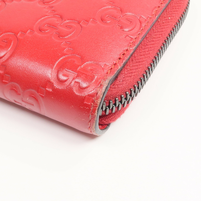 GUCCI 牛皮皮革Zipper Long Wallet銀扣長錢包-14