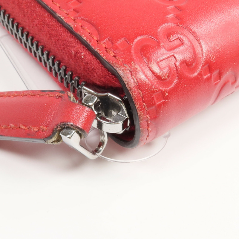 GUCCI 牛皮皮革Zipper Long Wallet銀扣長錢包-15