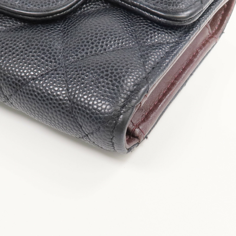 CHANEL 牛皮皮革Wallet金扣錢包-8