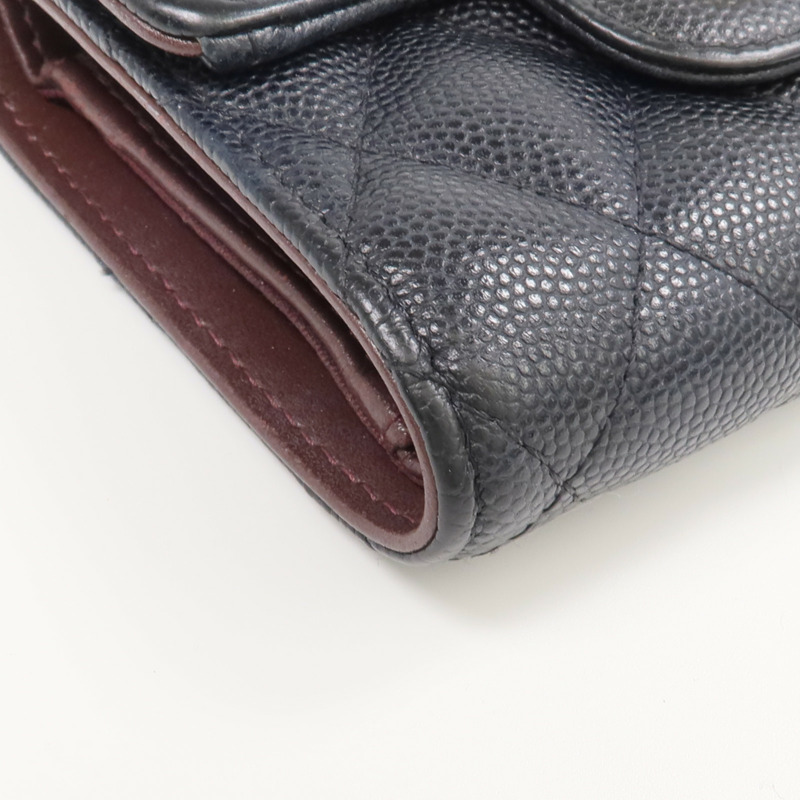 CHANEL 牛皮皮革Wallet金扣錢包-9