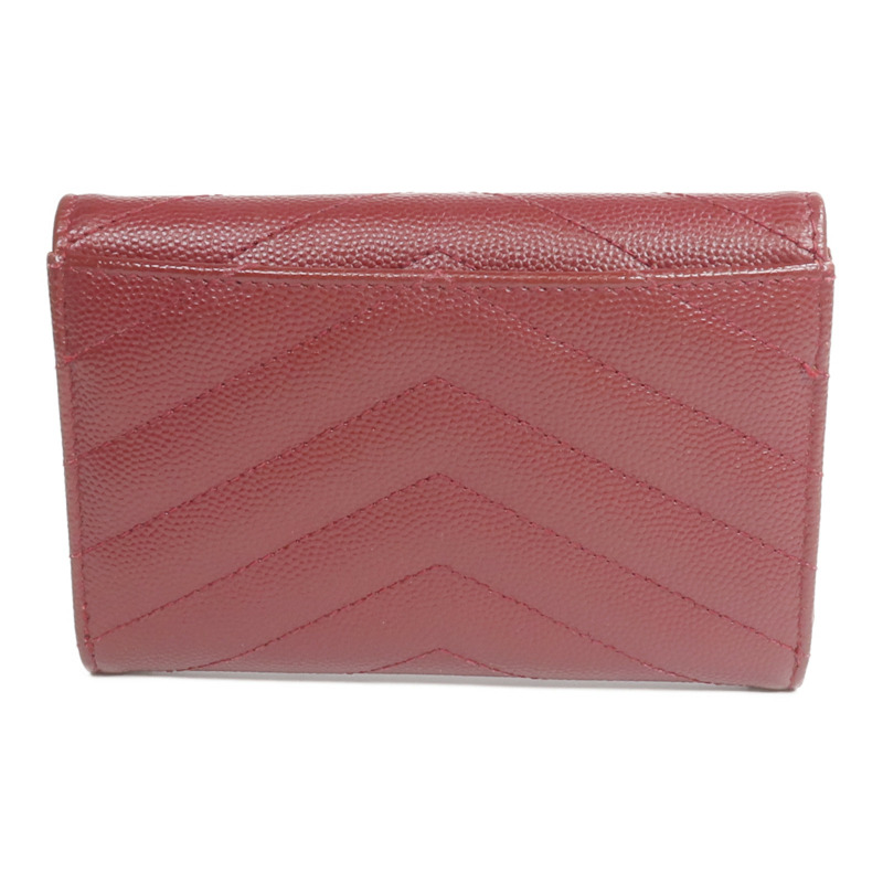 SAINT LAURENT 牛皮皮革Small Envelope Wallet銀扣錢包-1