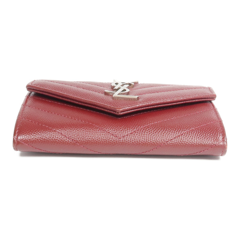 SAINT LAURENT 牛皮皮革Small Envelope Wallet銀扣錢包-5