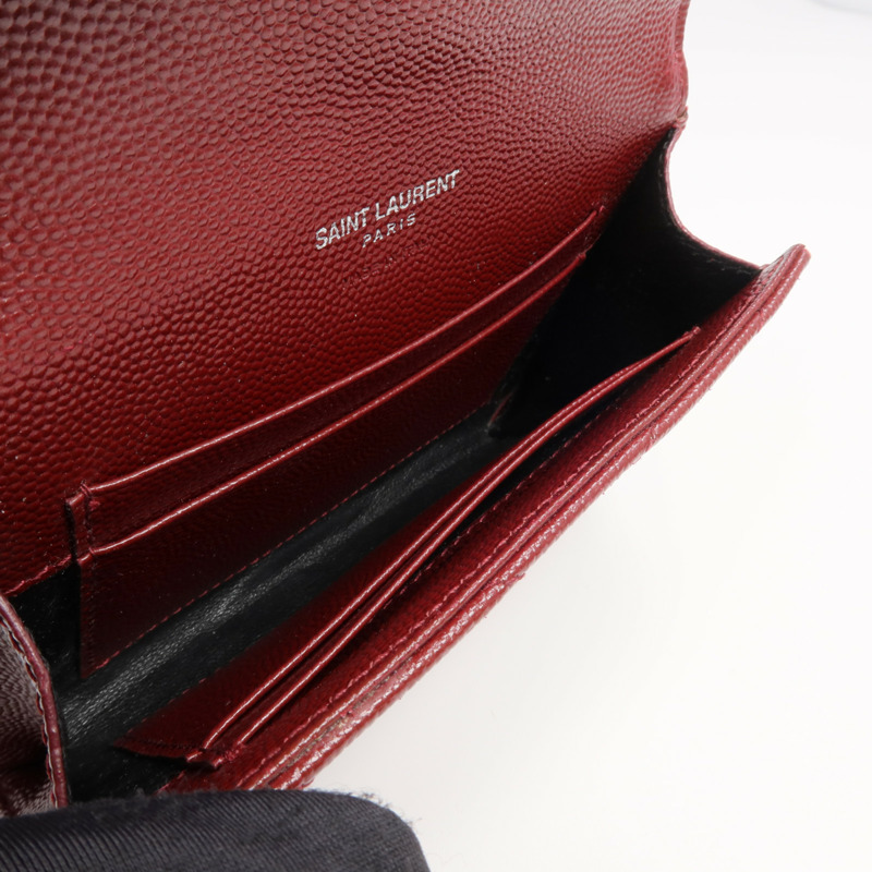 SAINT LAURENT 牛皮皮革Small Envelope Wallet銀扣錢包-6