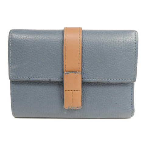 LOEWE 牛皮皮革Wallet銀扣錢包