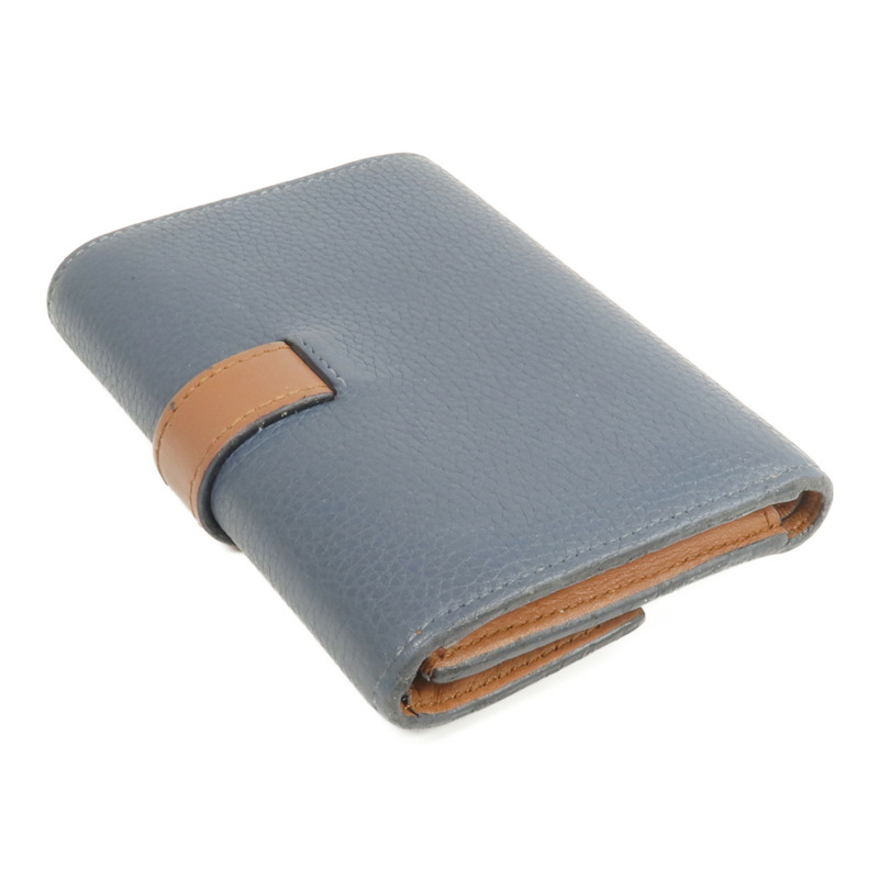 LOEWE 牛皮皮革Wallet銀扣錢包-4