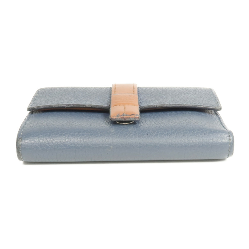 LOEWE 牛皮皮革Wallet銀扣錢包-5