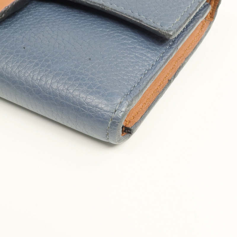 LOEWE 牛皮皮革Wallet銀扣錢包-15