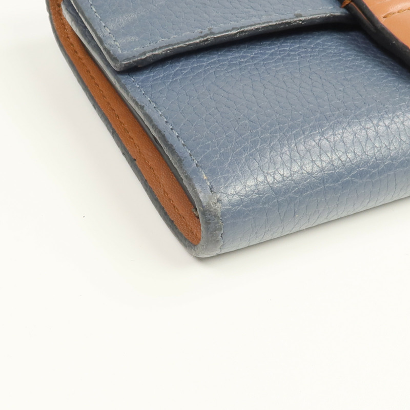 LOEWE 牛皮皮革Wallet銀扣錢包-16