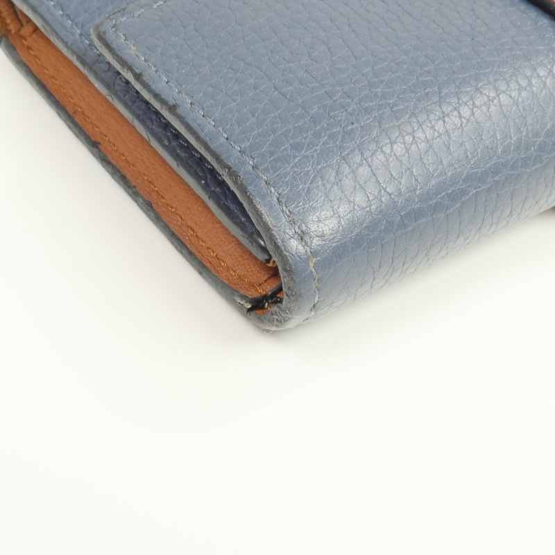 LOEWE 牛皮皮革Wallet銀扣錢包-17