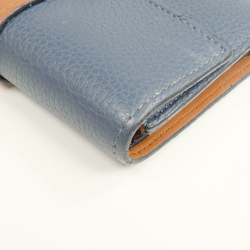 LOEWE 牛皮皮革Wallet銀扣錢包-18