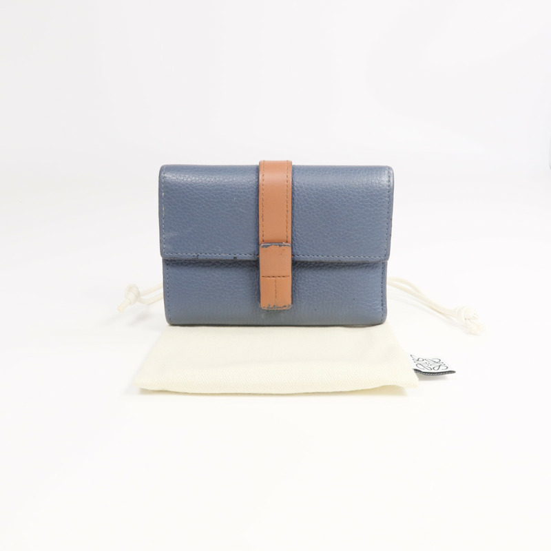 LOEWE 牛皮皮革Wallet銀扣錢包-19