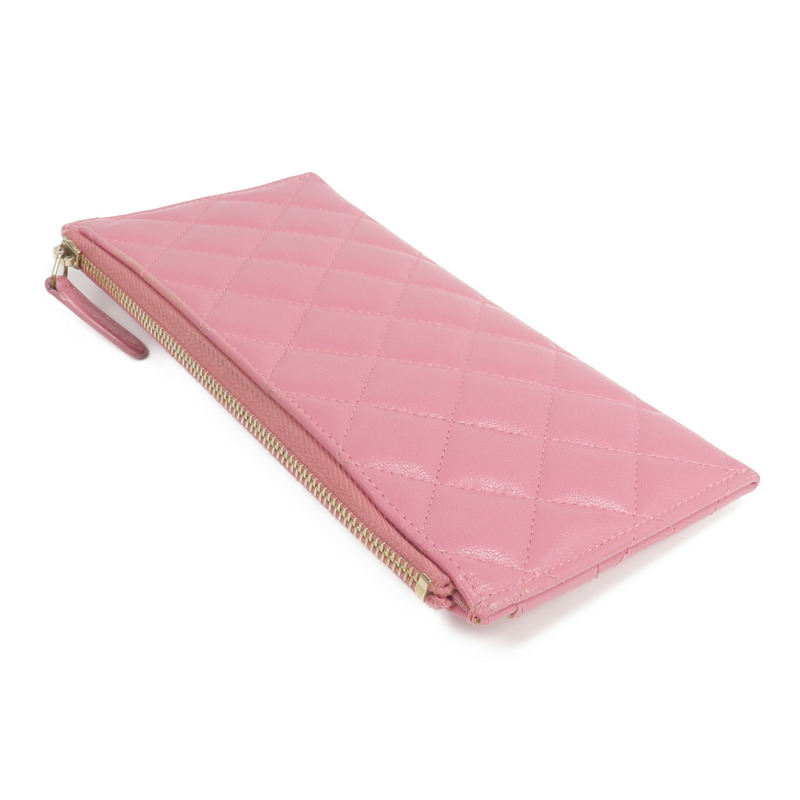 CHANEL 牛皮皮革Long Wallet金扣長錢包-4