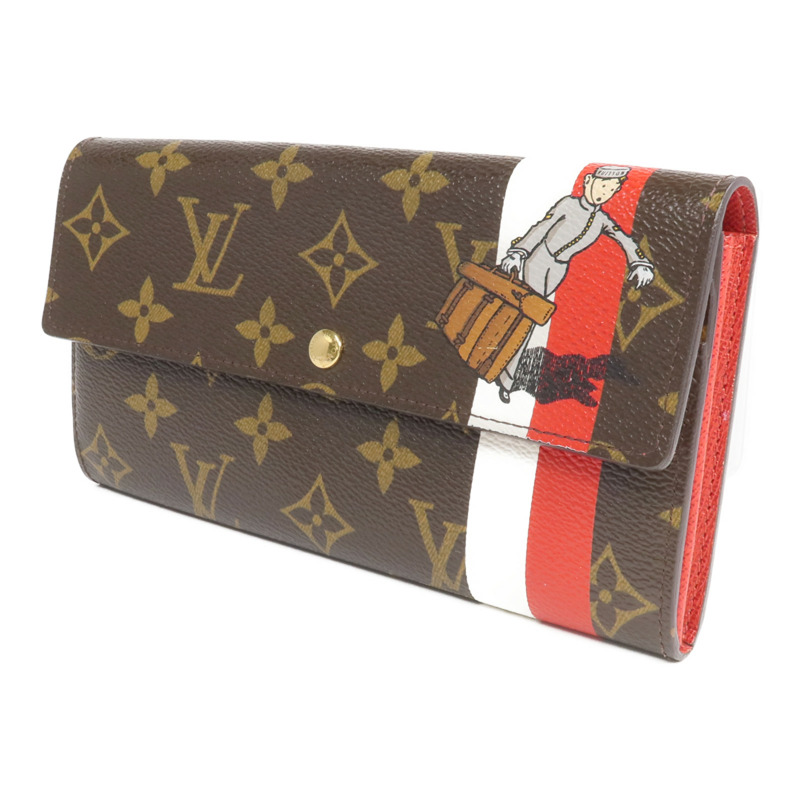 LOUIS VUITTON Monogram Groom Portefeuille Sarah Wallet金扣長錢包-2