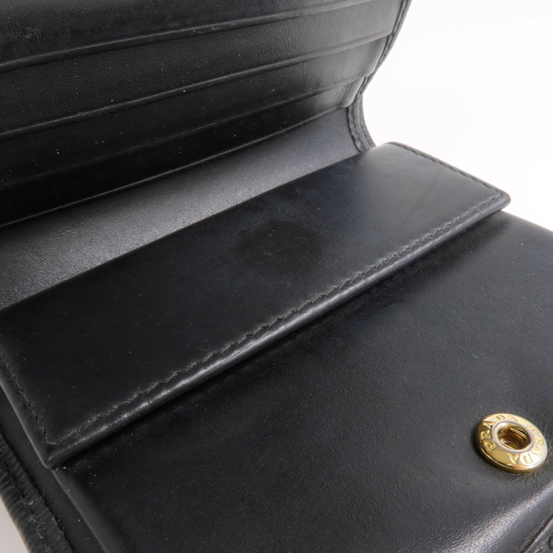 PRADA 牛皮皮革Wallet金扣錢包-8