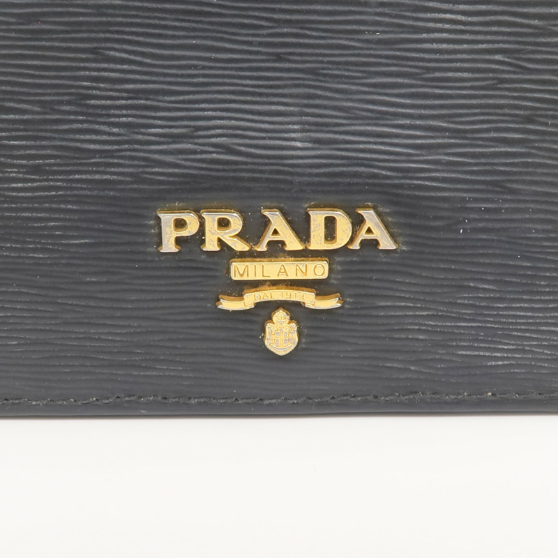 PRADA 牛皮皮革Wallet金扣錢包-10