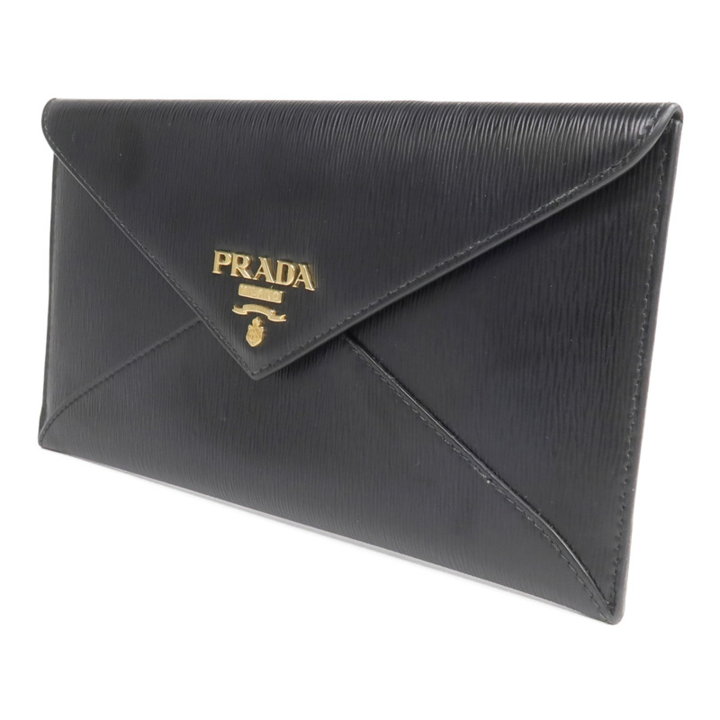 PRADA 牛皮皮革Envelope Long Wallet金扣長錢包-2