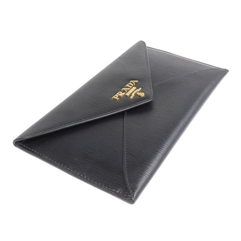 PRADA 牛皮皮革Envelope Long Wallet金扣長錢包-3