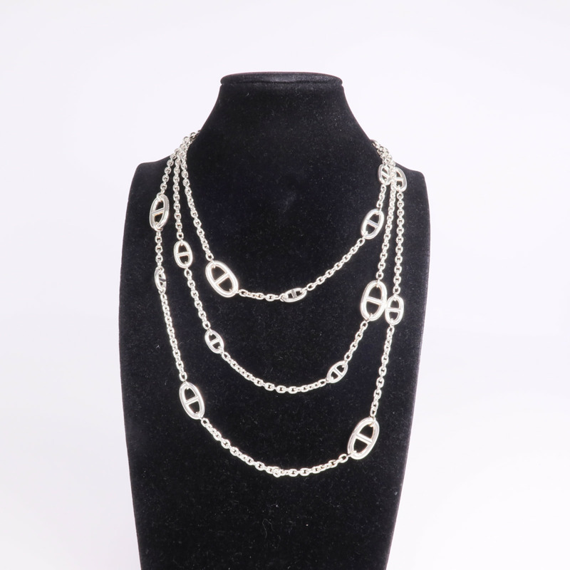 HERMES 925純銀Farandole Long Necklace項鍊-7