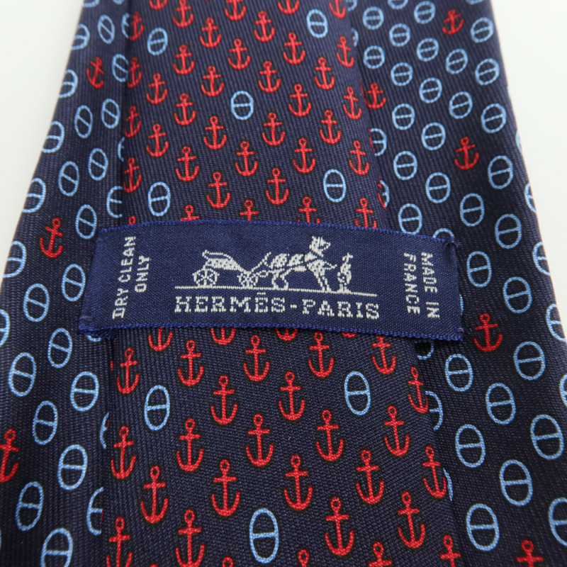 HERMES 絲質Tie領帶-5