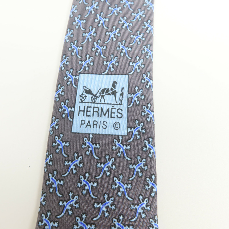 HERMES 絲質Tie領帶-5