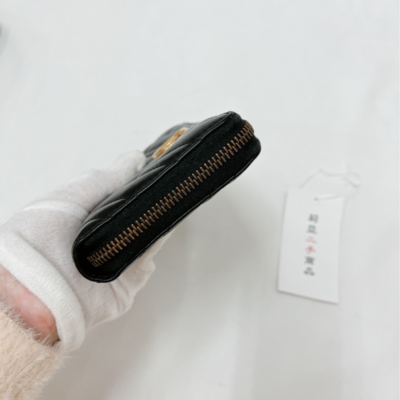 莉亞精品♡Gucci 443123 馬夢ㄇ拉長夾 黑金 二手-6