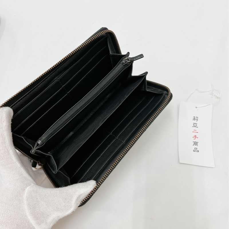 莉亞精品♡Gucci 443123 馬夢ㄇ拉長夾 黑金 二手-11