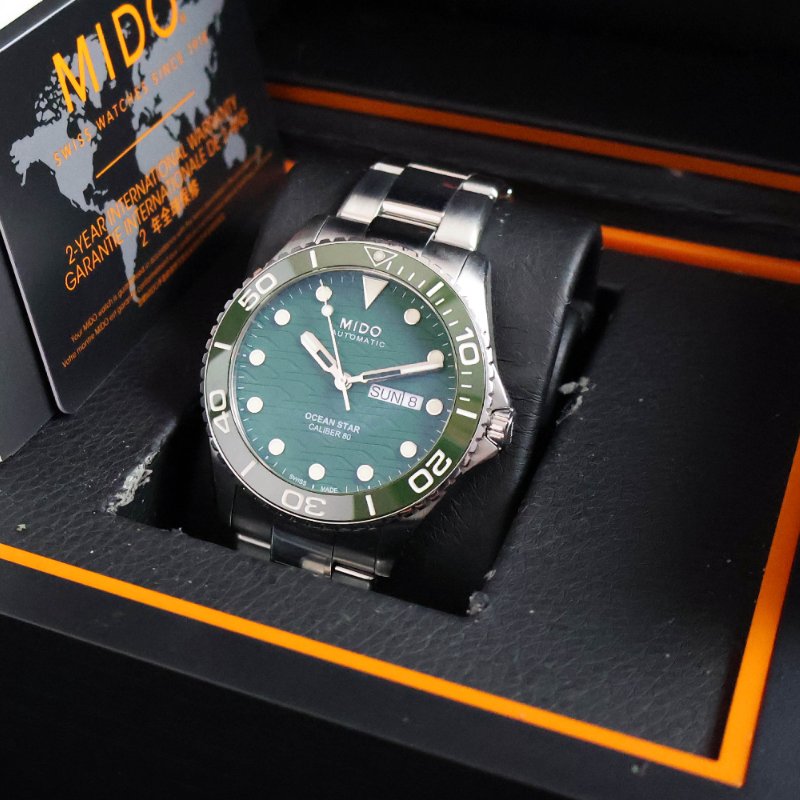 金鐸精品~2511 MIDO 美度 OCEAN STAR 200C海洋之星綠陶瓷圈 自動上鍊男用腕錶-8