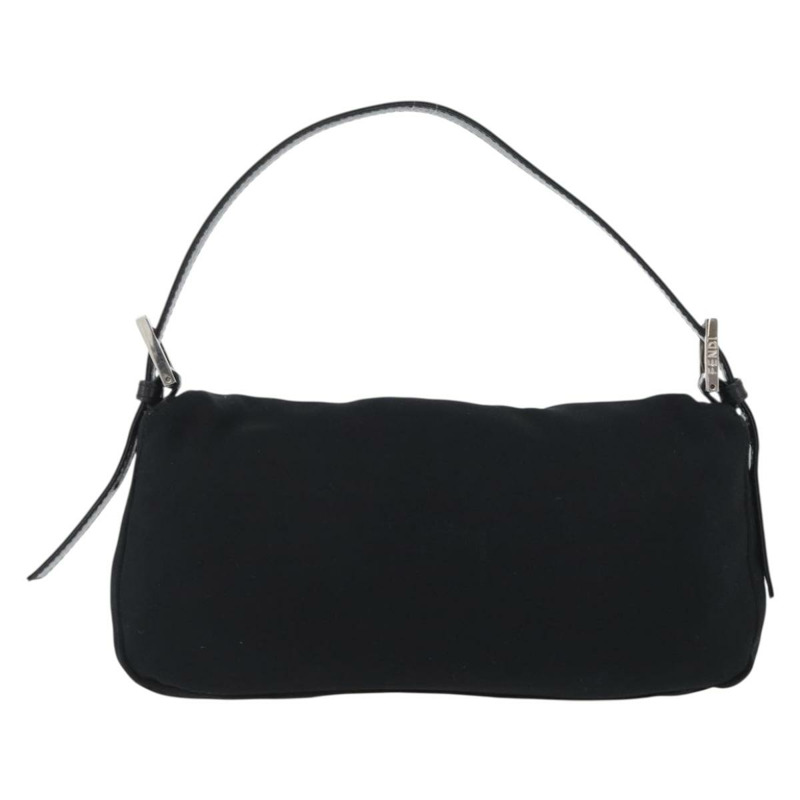 【日本直送】FENDI Mamma Baguette 肩背包 尼龍 黑色 銀色 正品 am10851V-1
