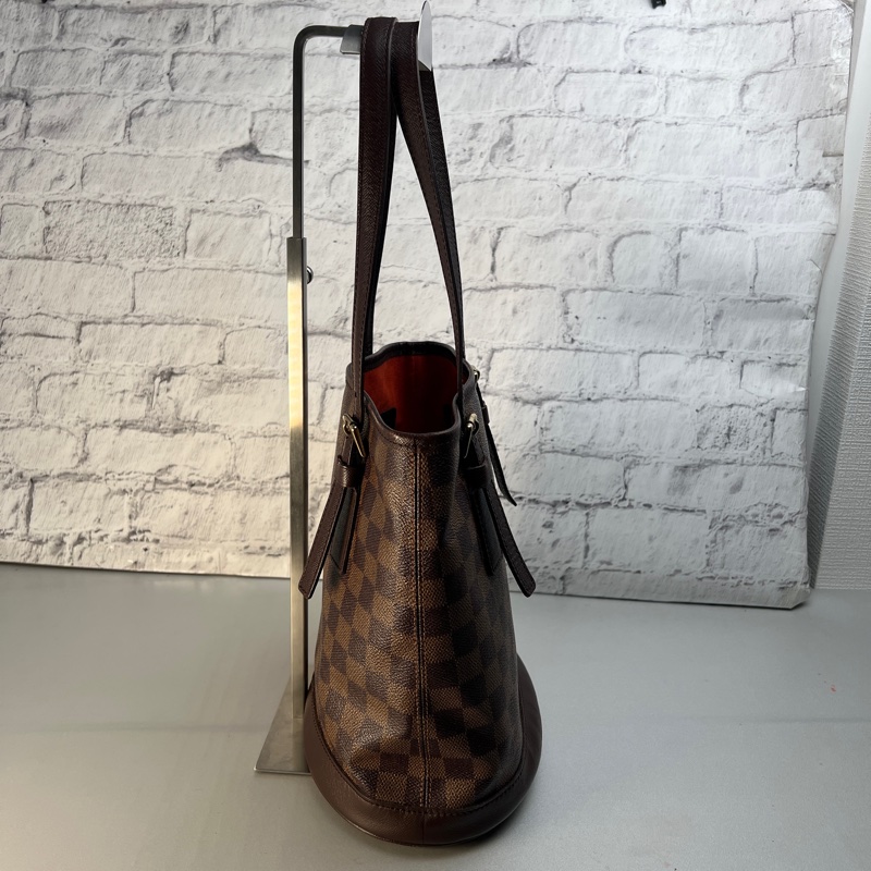 LV棋盤格子母包/托特包-5