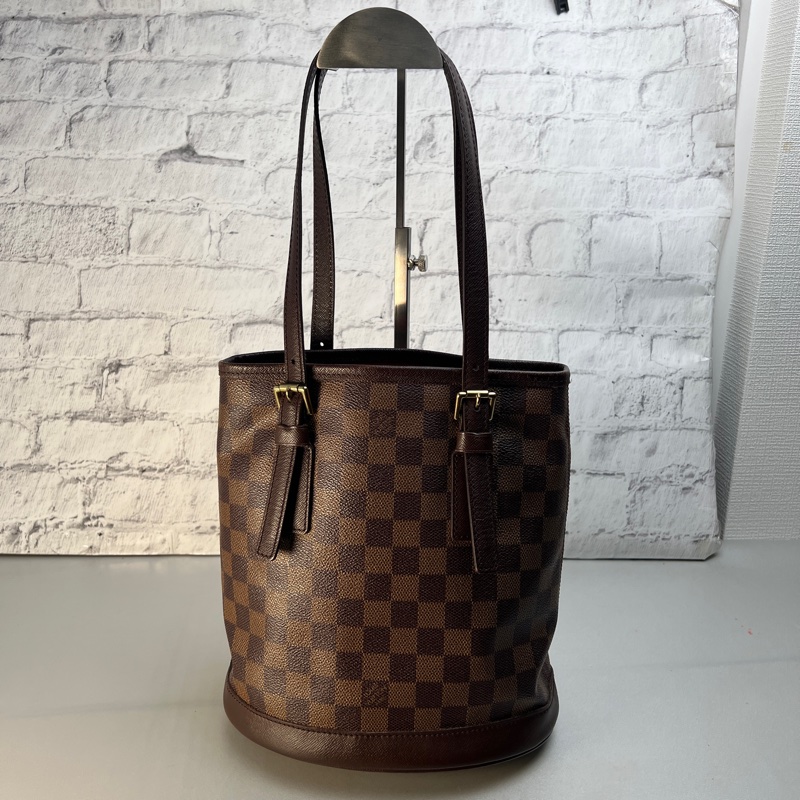 LV棋盤格子母包/托特包-6