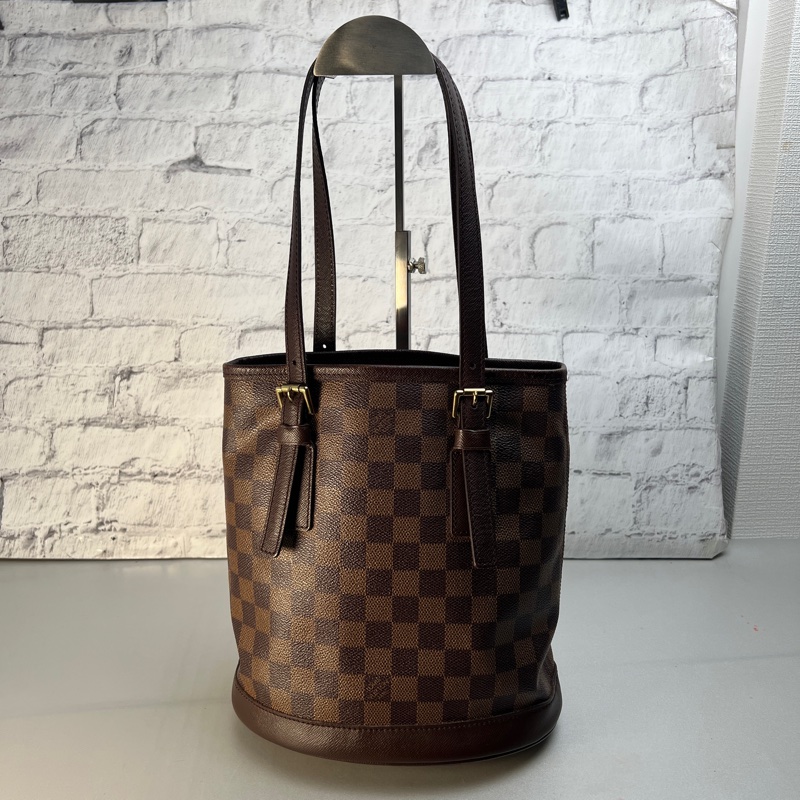 LV棋盤格子母包/托特包-7