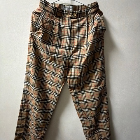 Burberry 經典 格紋 打褶 休閒長褲 女款