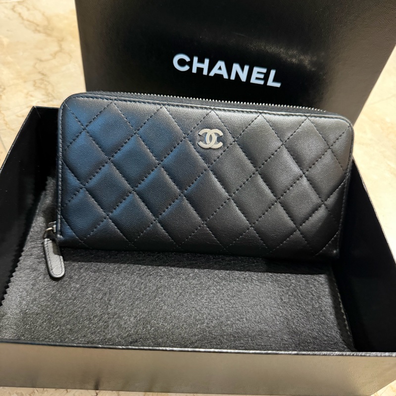 CHANEL 黑銀長夾 🖤錢錢躺得舒服才會越來越多錢-0